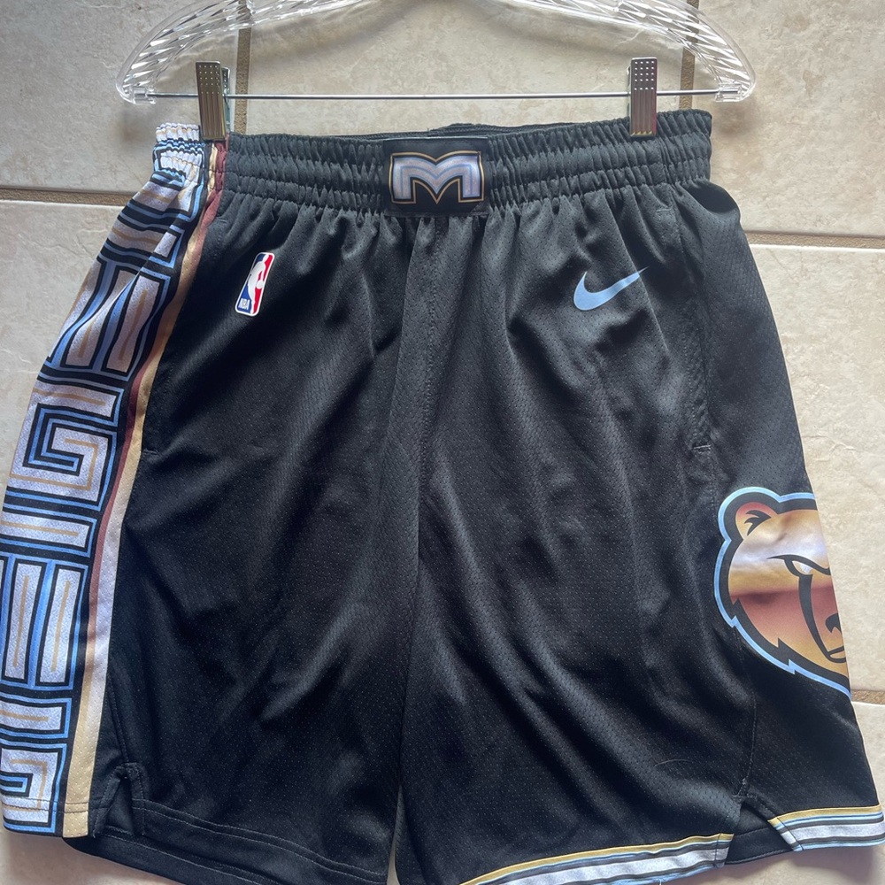 Nike Black Shorts with Bear and Geometric Design